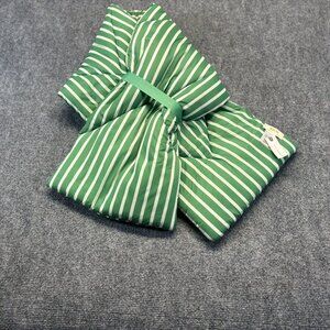 Maeve Anthropologie Quilted Puffer Scarf Green and White Stripe NWT OS